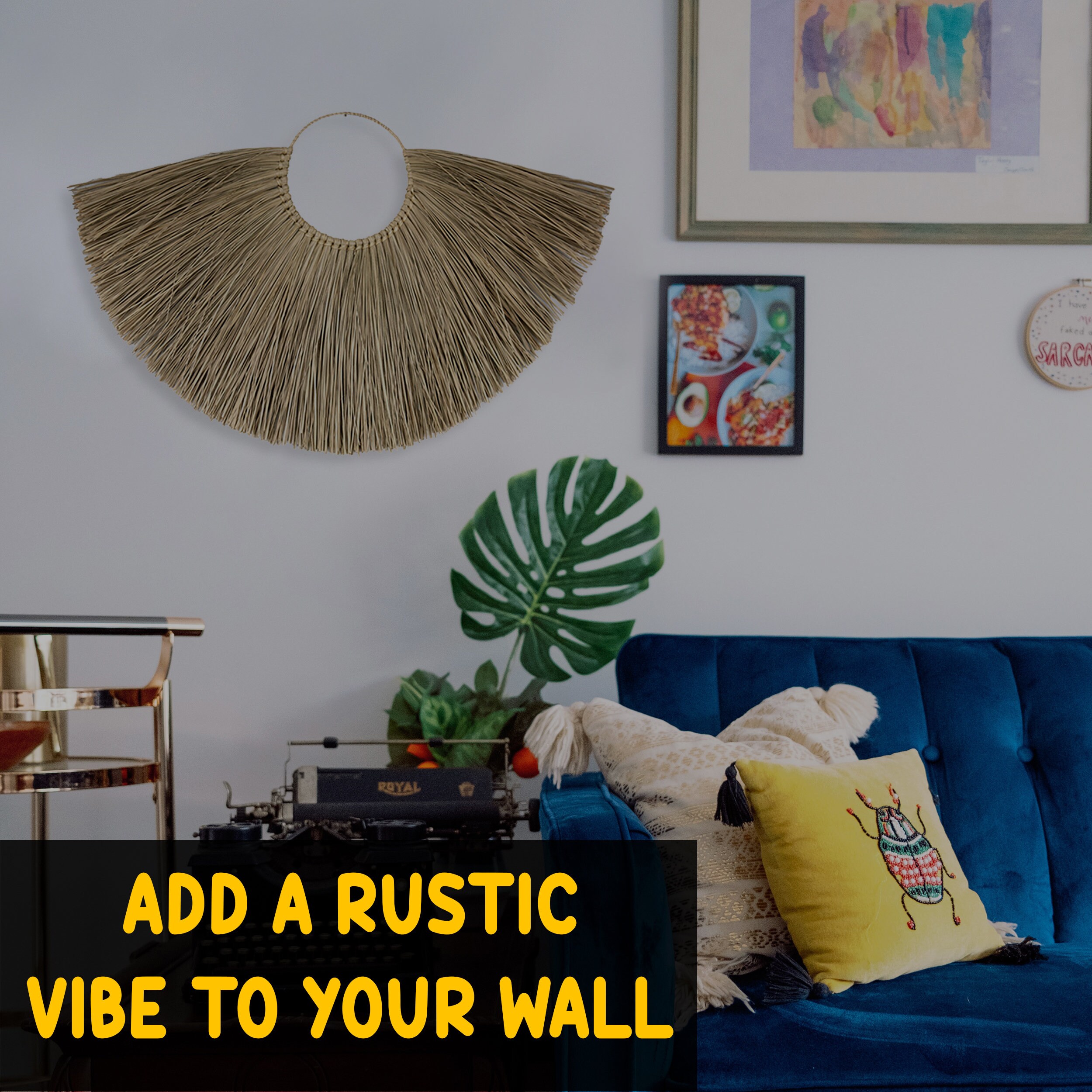 20x31 Giant Seagrass Fan Wall Decor Rustic Wall Etsy