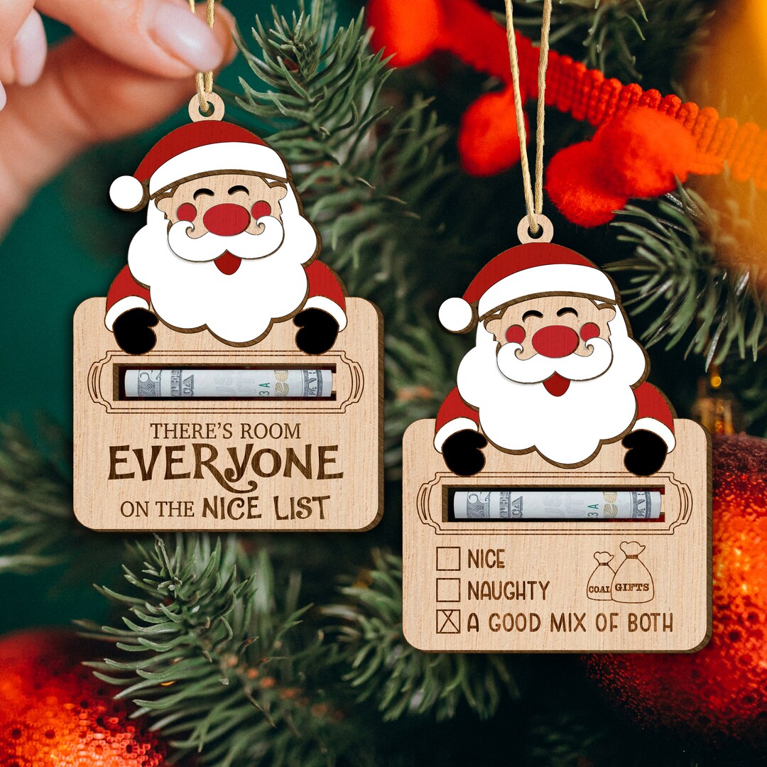 Cute Santa's List Christmas Money Holder SVG Laser Cut File, Santa ...