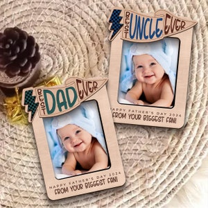 Father's Day Frame SVG Cut File, Father's Day Fridge Photo Magnet Svg, Photo Frame Svg, Gift for Dad, Gift for Grandpa, Best Dad Ever