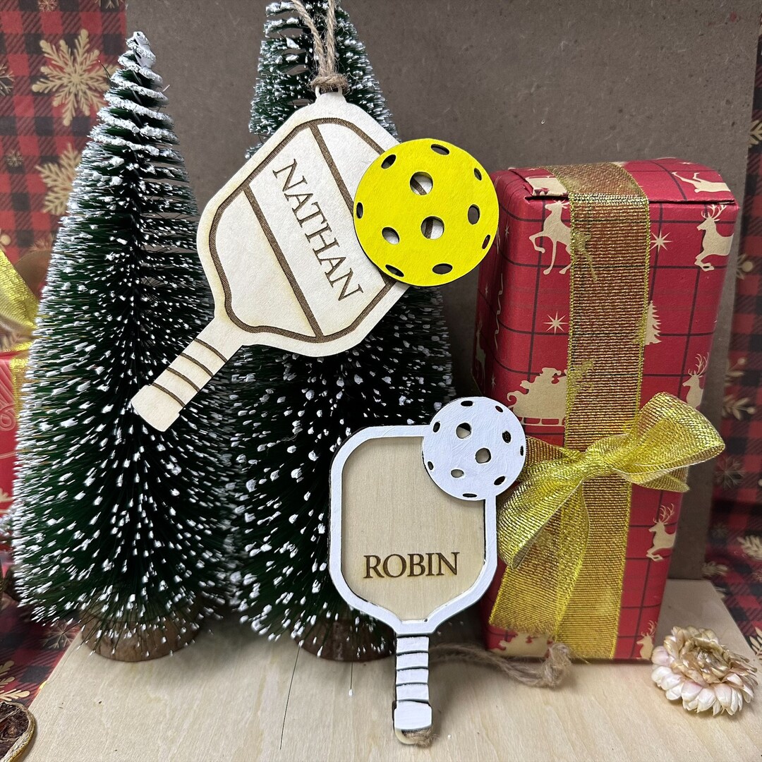 Pickleball Ornament Christmas SVG Cut File, Pickleball Ornament SVG