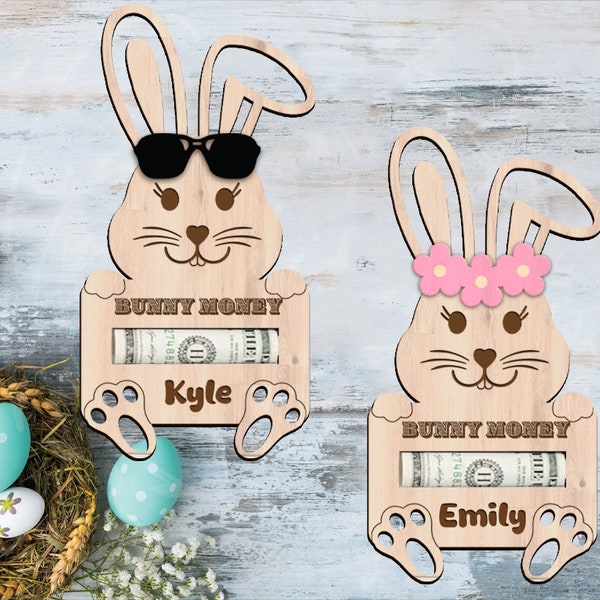 Easter Bunny Money Holder Svg Laser Cut, Bunny Money Holder Svg, Easter Basket Svg, Easter Money Holder, Kids Easter Gift, Bunny Money Svg