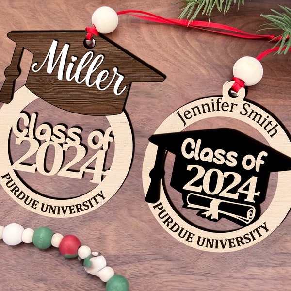 2024 Graduation Ornament Svg Laser Cut, Class of 2024 Svg, Graduation Ornament, Christmas Ornament, High School Grad, Gift For Senior