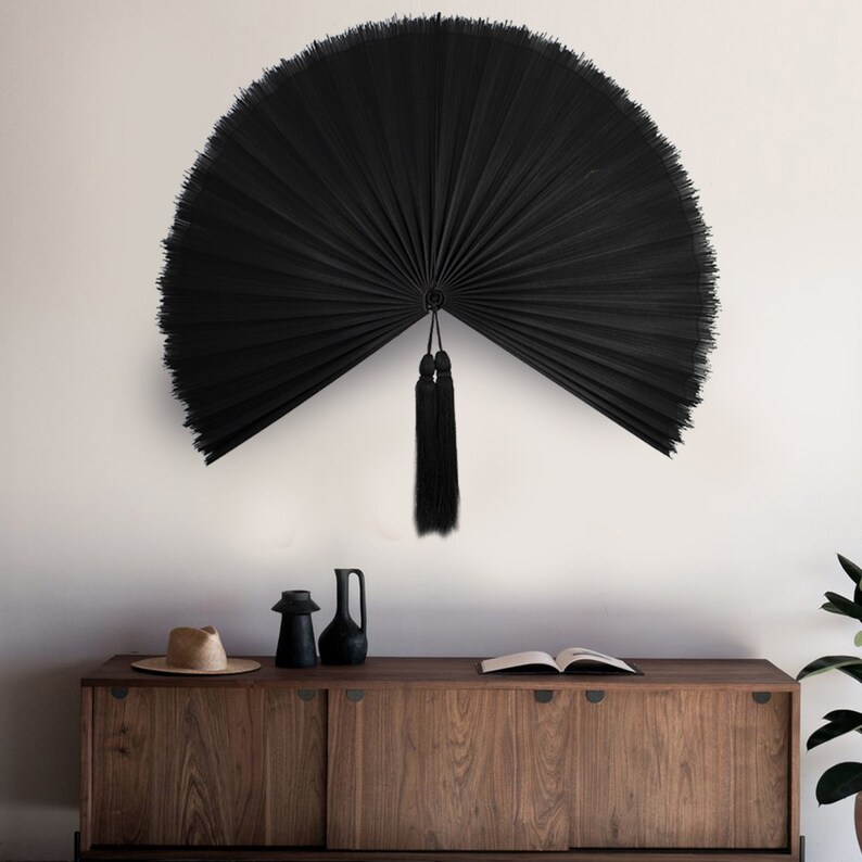 Giant Bamboo Folding Wall Fan Extralarge Bedroom Headboard Etsy