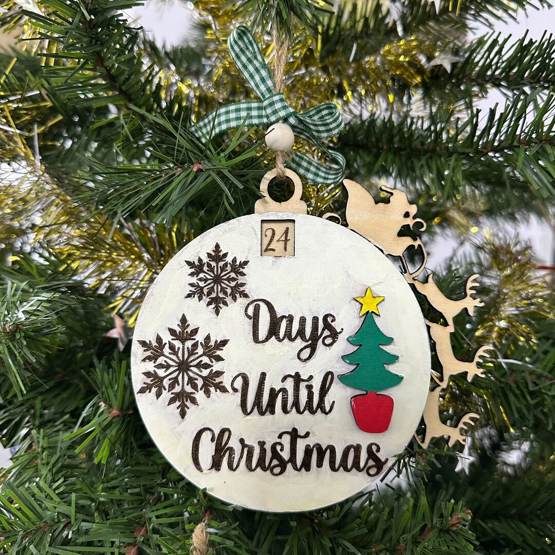 Christmas Countdown Days Till Christmas Ornament, Christmas Tree