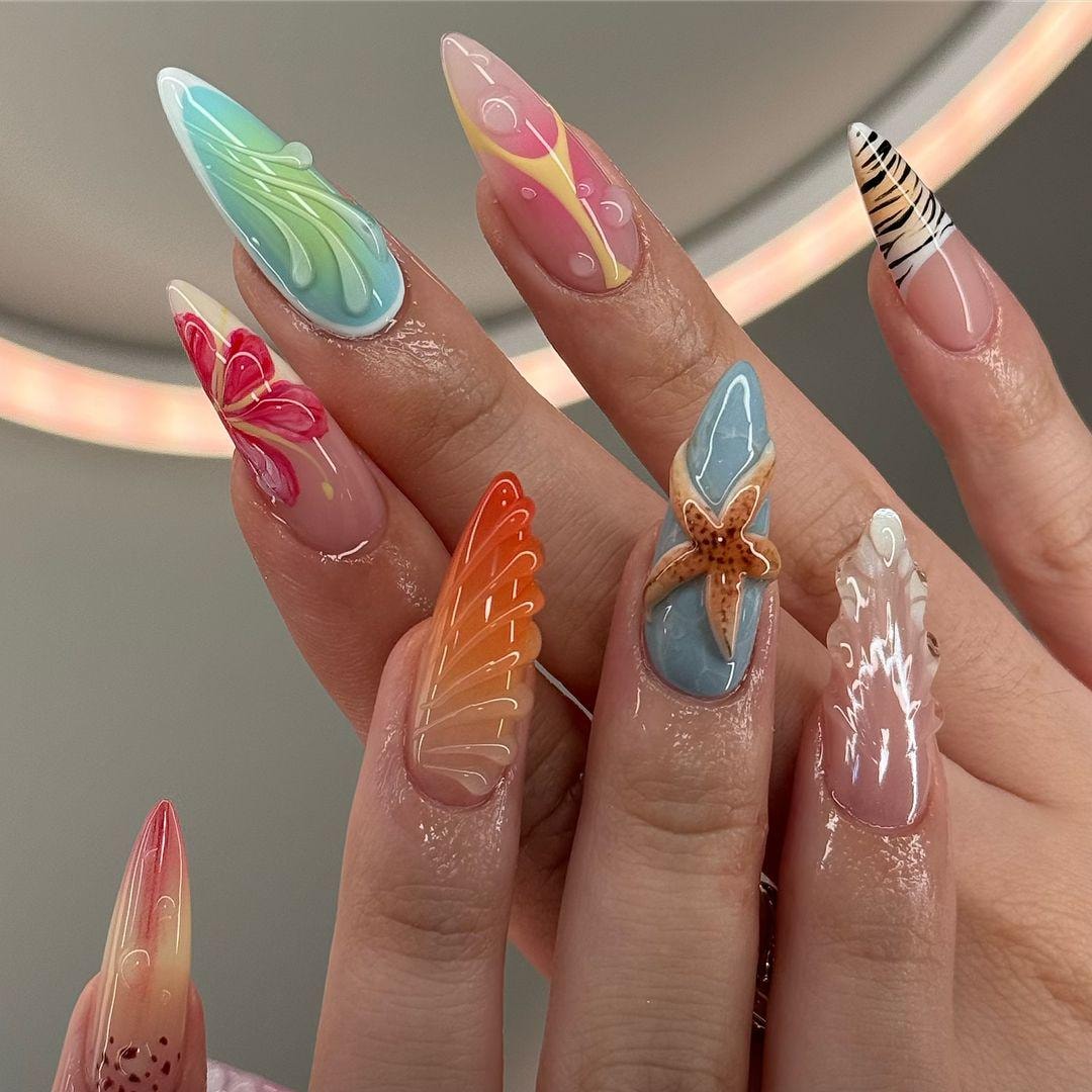 Tropical Reef Coral Nails That Pop