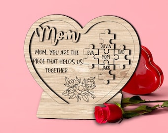 Mothers Day Gift Svg, Gift For Mom Svg, Mothers Day Laser, You Are the Piece That Holds us Together, Mothers Day Laser Files, Heart Mom