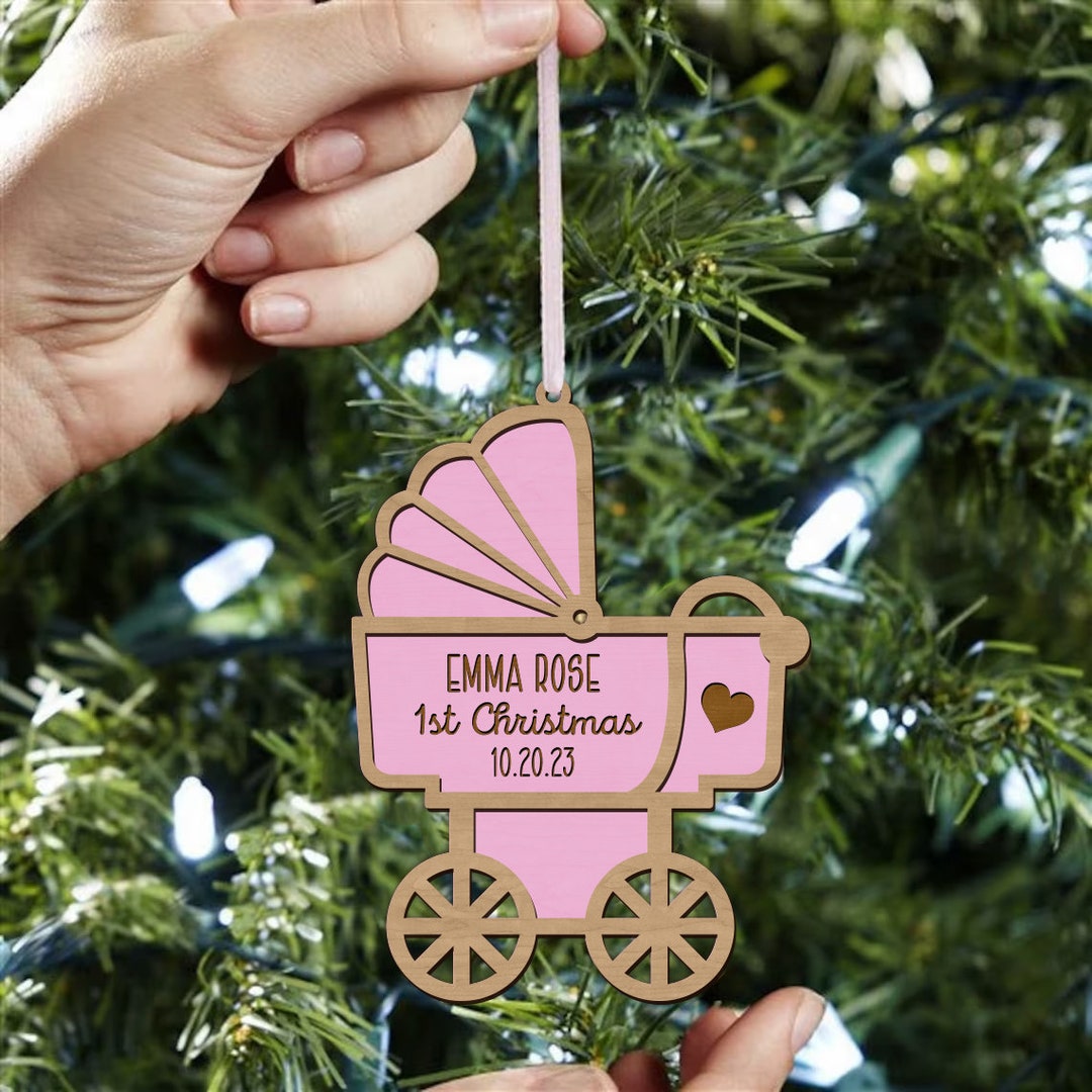 Baby Christmas Ornament SVG Cut File, Baby Ornament SVG, Baby Carriage