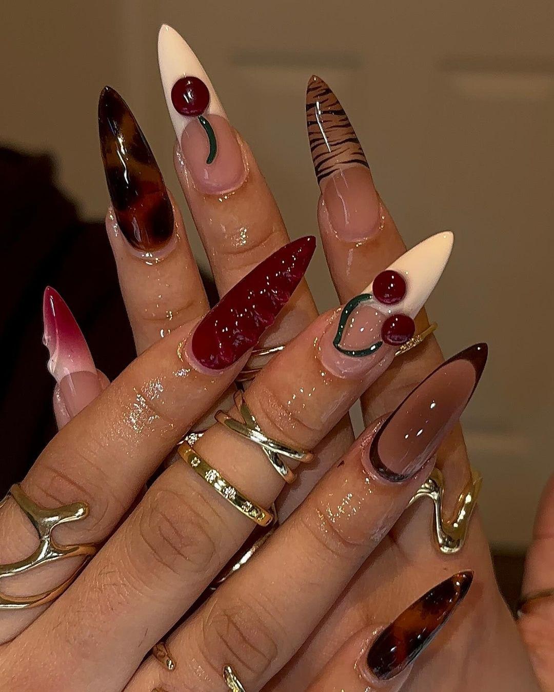 Stiletto Nails with Edgy Charm