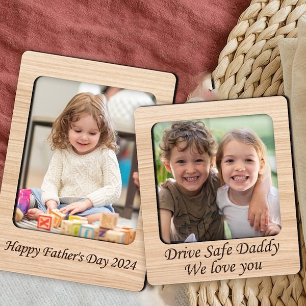 Father's Day Gift Fridge Photo Magnet SVG Cut File, Wallet Size Photo Frame, Dad photo frame, gift for dad, Photo Car Visor Svg File