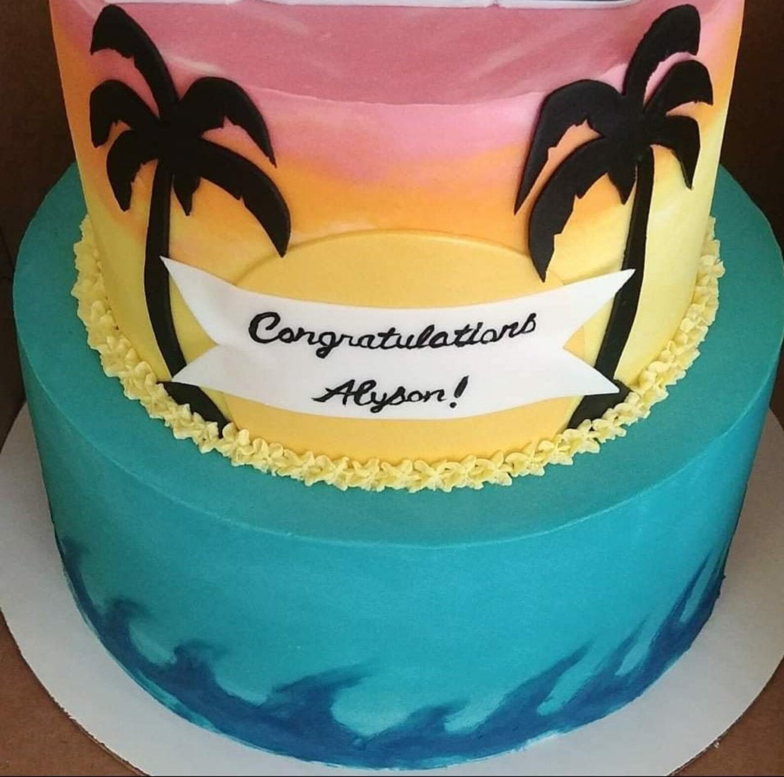 Palm Tree/Tropical/Beach Theme Edible Cake Decoration Etsy