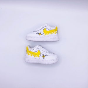 Honey Bee Drip - Custom Kids Nike Air Force 1 - Personalized Sneakers