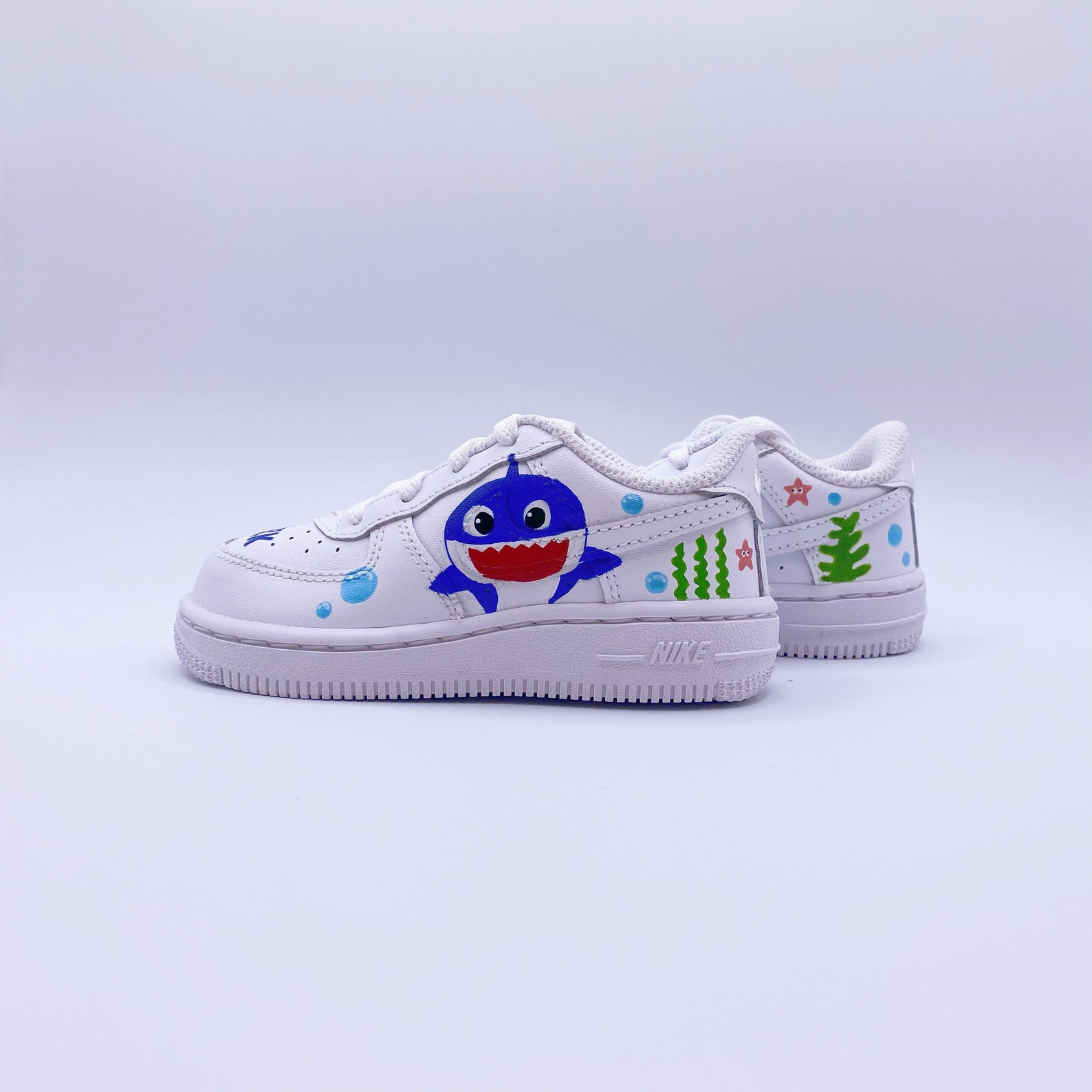 Baby Shark Shoes / Sneakers Custom Kids Nike Air Force 1 Etsy