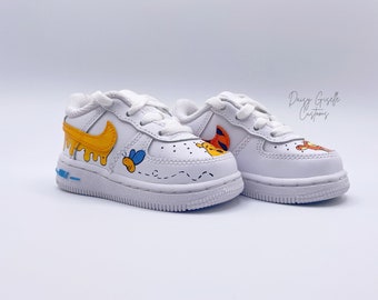 Winnie the Pooh - Custom Kids Air Force 1 - Pooh Bear - Personalized Sneakers