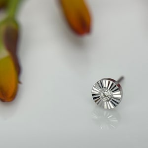 Sloan, echte diamant gezet in 14kt witgouden draadloze top, voor neusgat, helix, plat, lob, forward helix piercings