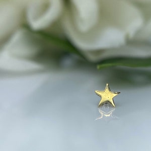 Anatometal ster 18 kt geelgouden sieraden, perfect voor helix, schelp, kwab, neusgat, plat en meer 1,2 mm 16 g