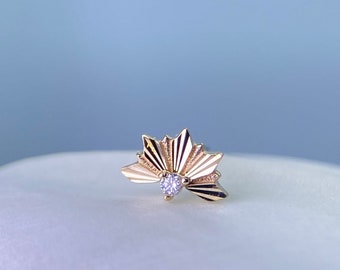 Buddha Jewelry Organics Surrender Fan 14kt Yellow Gold & Swarovski crystal
