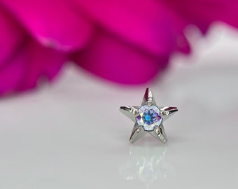 4 mm Titan AB Edelstein Stern von ANATOMETAL Threadless Jewelry, perfekt für Helix, Nostril, Conch, Lobe, Wohnung & mehr