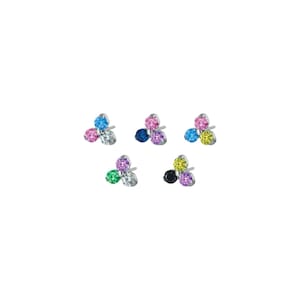 NeoMetal Pride CZ Ends - Titanium Threadless Jewelry - Trinity