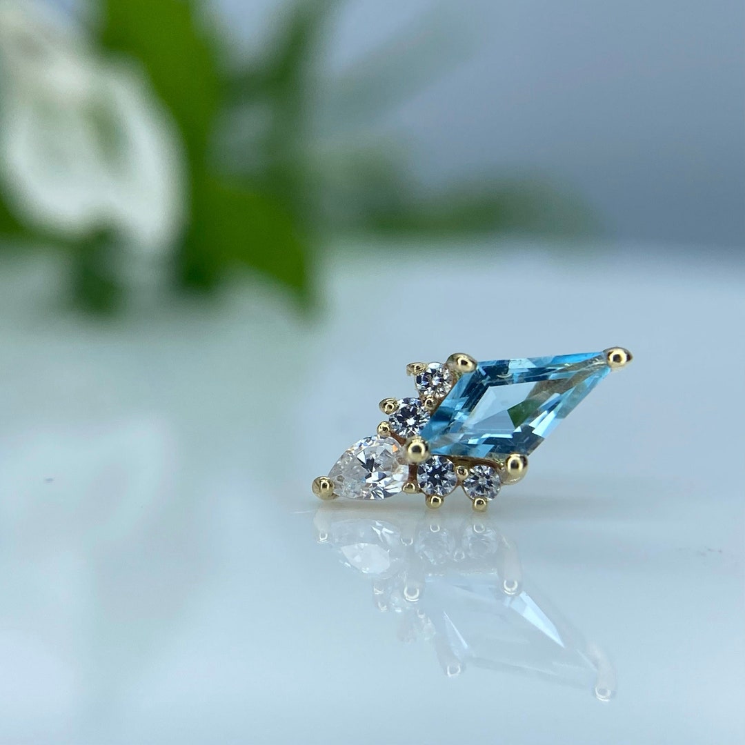 Buddha Jewelry Organics Afterglow 14kt Yellow Gold, Swiss Blue Topaz