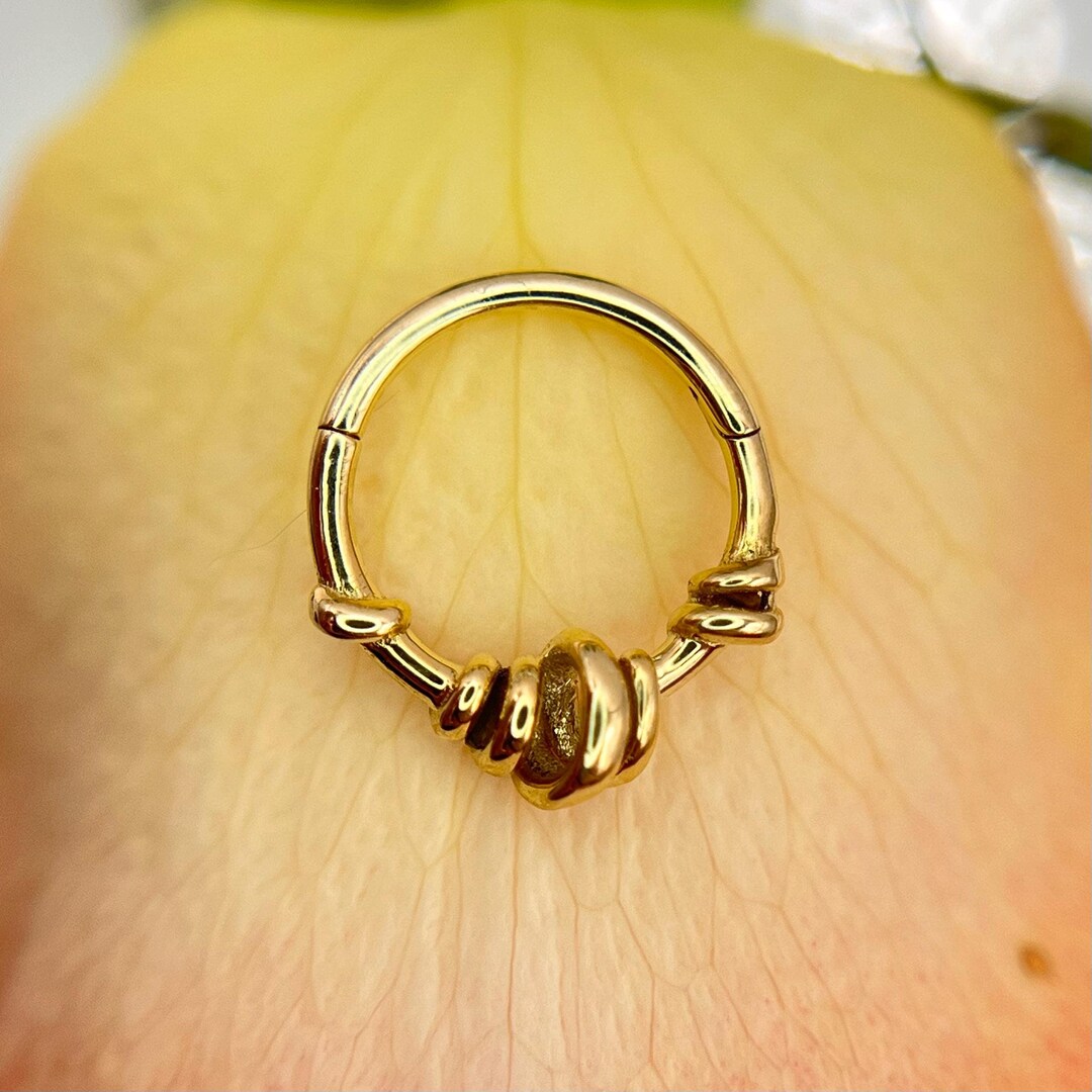 Pupil Hall Nonsense Clicker Ring in 14kt Yellow Gold, for Helix, Daith ...