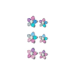 NeoMetal Flower CZ Ends - Titanium Threadless Jewelry - Dreamland - Cotton Candy, Just Kenneth