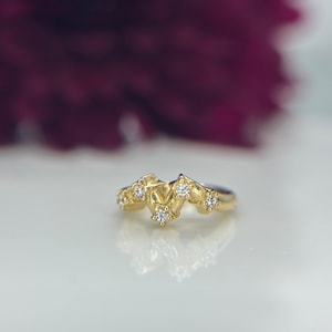 Tish Lyon Hinged Ring 14kt Yellow Gold set with Cubic Zirconias 1.2mm 16g x 6mm for Rook, Tragus, Helix and more piercings