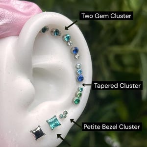 NeoMetal CZ Ends - Titanium Threadless Jewelry - 4mm Princess