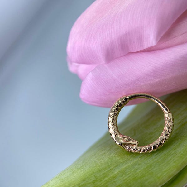 Foes Jewelry Ouroboros scharnierende segmentring 14 kt geelgoud 16 g/1,2 mm x 10 mm