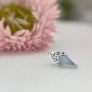 Afterglow - Buddha Jewelry Organics 14kt White Gold & Sandblasted Swiss Blue Topaz