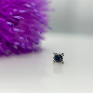 Keramik Schwarz CZ 2 mm Zia Anatometal 18K Weißgold Schmuck, perfekt für Helix, Conch, Lobe, Flat & More Threadless