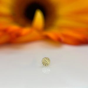 3 mm Spline Disc aus Neometal 18K Gelbgold Threadless Schmuck, perfekt für Helix, Nostril, Conch, Lobe, Wohnung & mehr