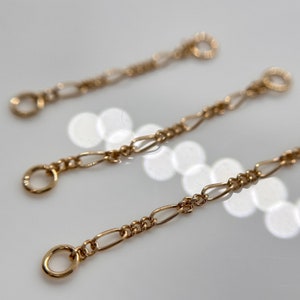 Figaro Chain Solid 14kt Yellow Gold for Rings or Labrets, for Helix, Lobe, Conch. Nostril & more piercings