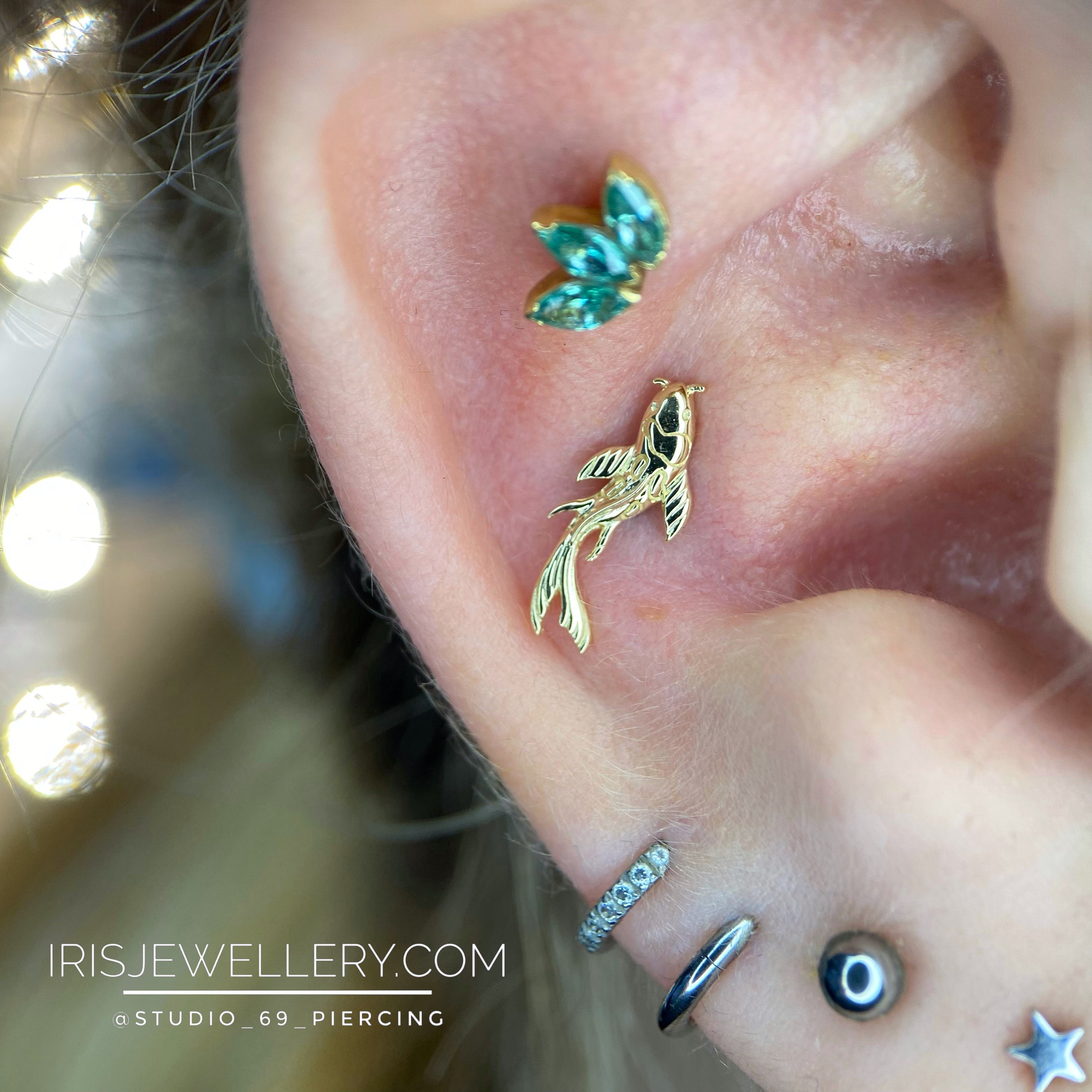 Right or Left Facing Koi Fish 14k Yellow Gold From Junipurr