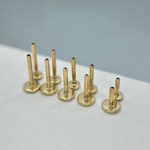 14k solides fadenloses Gelbgold-Labret von Norvoch 18g 1 mm