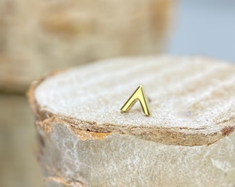 14k Yellow Gold Chevron suitable for Flat, Conch, Nostril, Tragus & Helix piercings