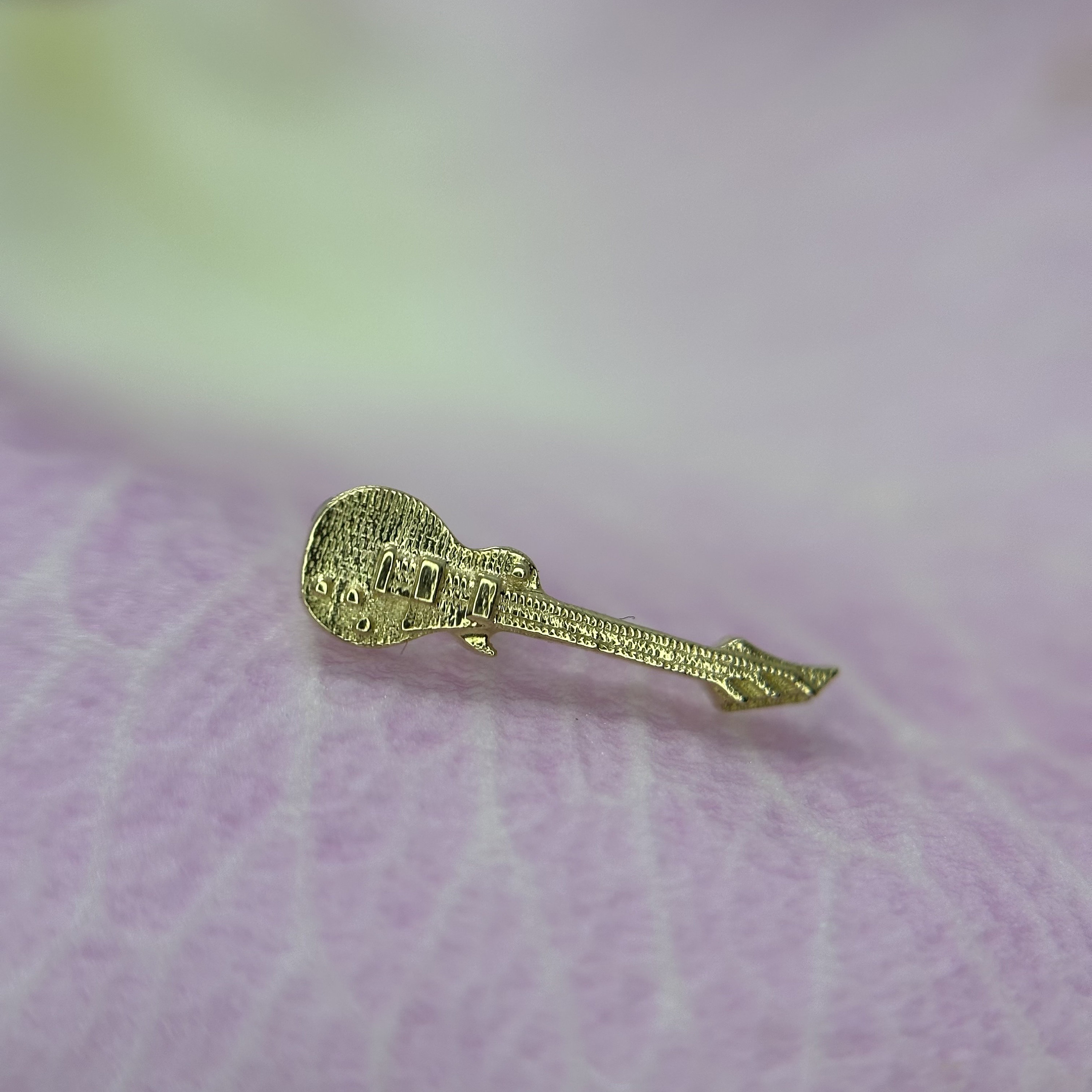 Solid 14k Yellow Gold Guitar 1.2mm 16g for Helix, Tragus, Flat piercings - Foes Jewelry