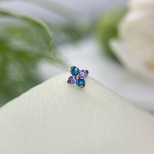NeoMetal Dreamland Forte - Just Kenneth CZ - Titanium Threadless Jewelry, perfect for Tragus, Helix, Conch, Lobe & More