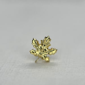Anatomisches Ahornblatt 750er Gelbgold - Fadenloses Ende - Conch, Flat, Nostil, Lobe Piercings