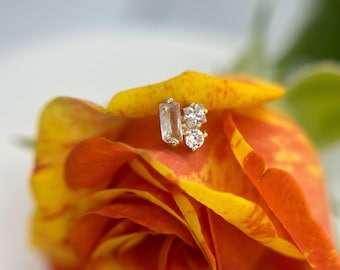 Buddha Jewelry Organics Mood CZ 14kt Yellow Gold, Threadless end for Flat, Tragus, Conch, Helix piercings + more