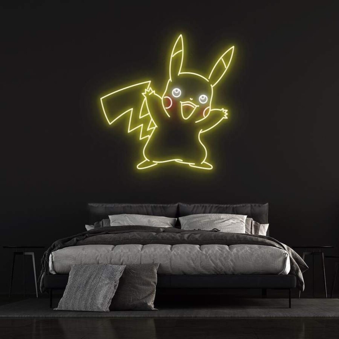 Pikachu Pokemon Led Neon Light Sign Pikachu Neon Signs Wall | Etsy