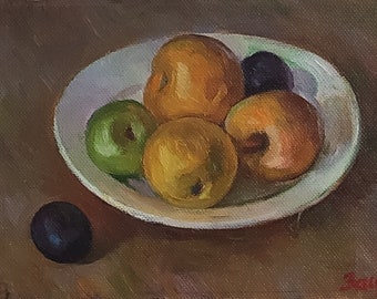 Apples And Plums Original Painting By ZairKZ