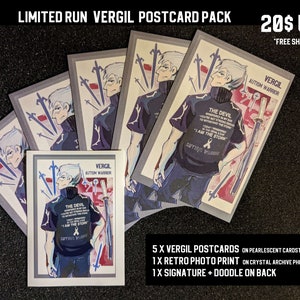 Vergil Autismus Kriegerin - Postkarte Druckpackung mit PERSONALISIERTEM DOODLE - Teufel kann weinen