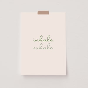 Inhale Exhale Sign, Self Care Sign, Bedroom Wall Decor, Bedroom Wall Art, Above Bed Wall Art, Office Decor, Mental Health Wall Art