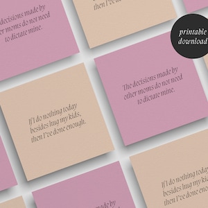 Set von 20 einzeiligen postpartalen Affirmationskarten, Affirmationskarten für neue Mütter, postpartalem Geschenk, Mutterschafts Affirmationen Zitate