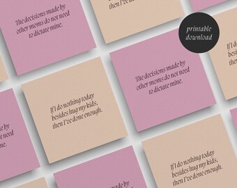 Set von 20 einzeiligen postpartalen Affirmationskarten, Affirmationskarten für neue Mütter, postpartalem Geschenk, Mutterschafts Affirmationen Zitate