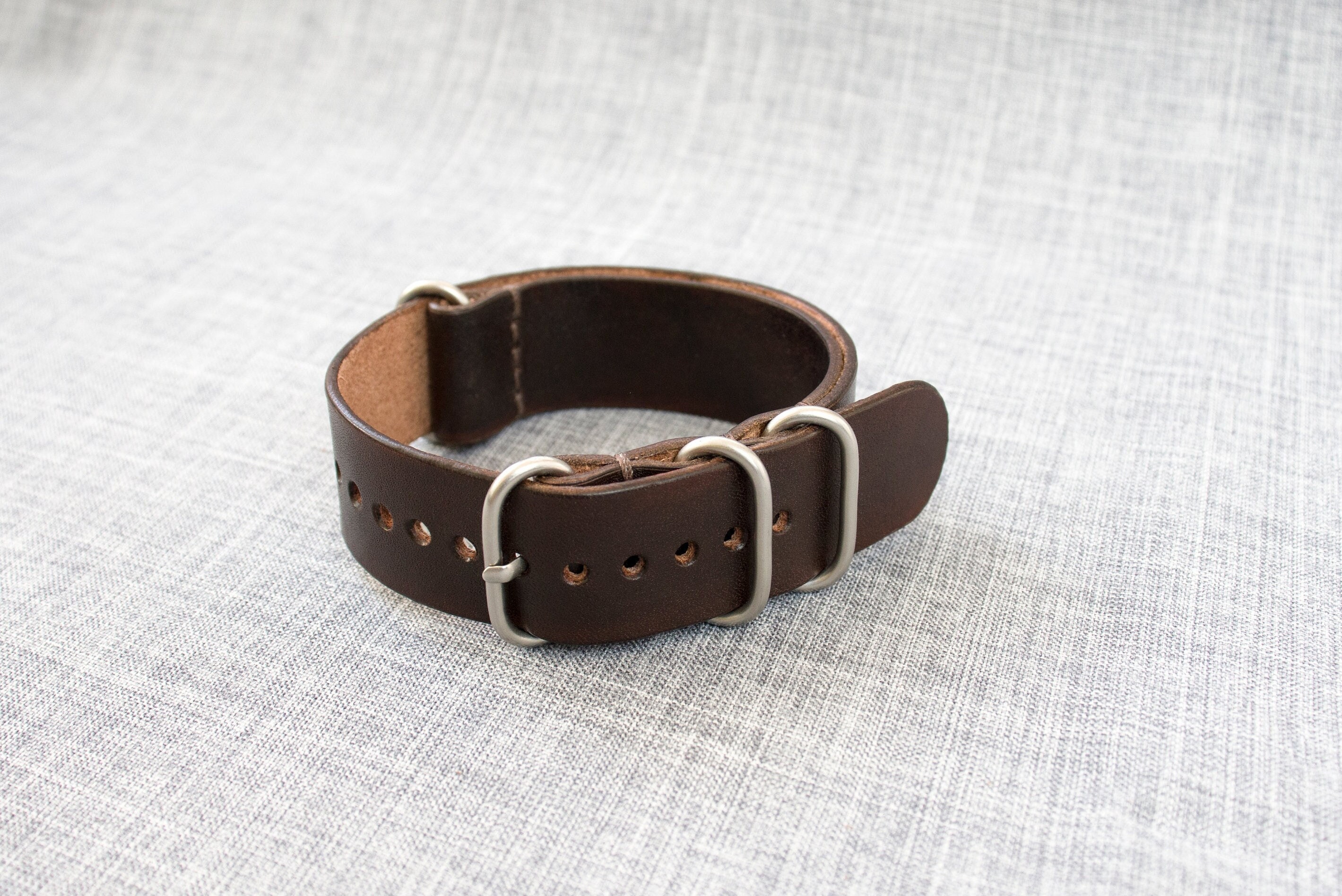 Military Leather Watch Strap, Zulu Strap, 22 Mm Watch Strap