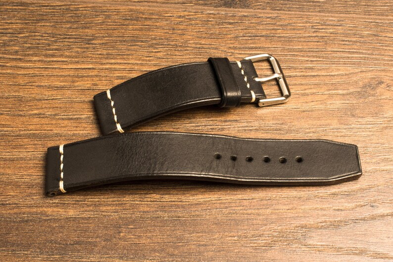 Mens Leather Watch Strap Watch Strap With Black Itallian Leather 16mm 18mm 20mm 22mm Genuine