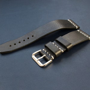 Leather watch strap 24mm, Watch band bracelet, Bracelet leather watch strap,  Unisex watch strap, Watch band leather, Handmade watch strap,