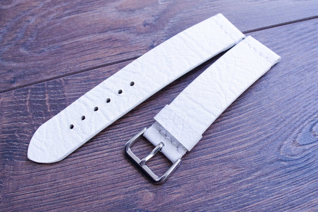White Leather Watch Strap Handmade Watch Strap Men's Watch Bands Women