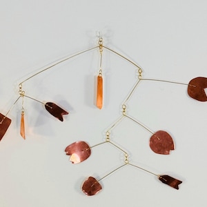 Copper and Brass Mobile, Modern Abstract, 20” x 14”